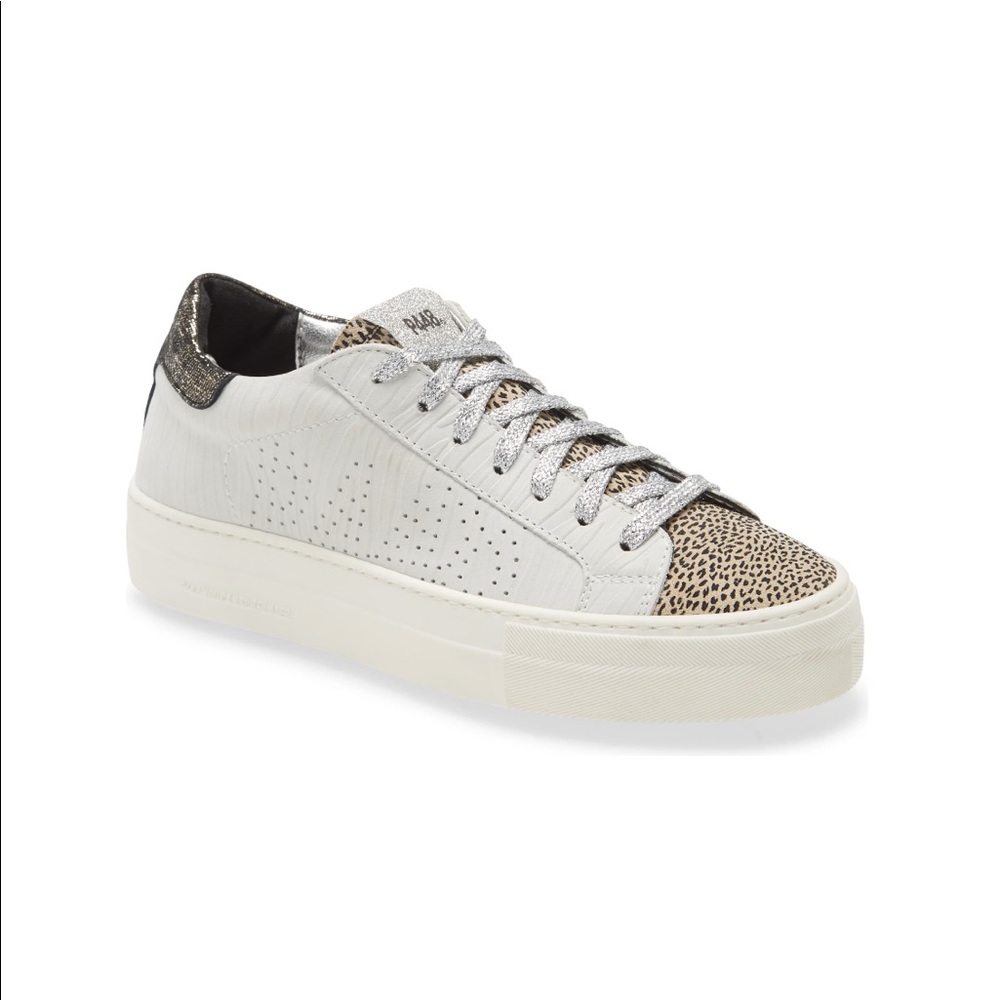 P448 Thea Low Top Sneaker Zebra Bronze NWB 37 7